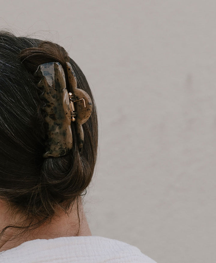 Haarklammer MIRA - Sandgrau Tortoise