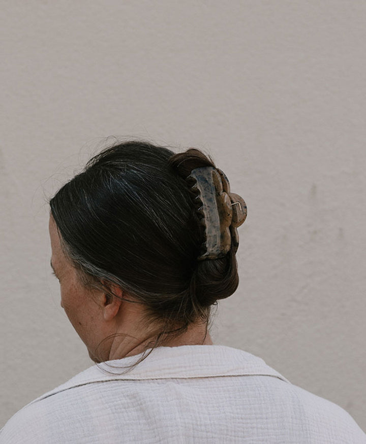 Haarklammer MIRA - Sandgrau Tortoise