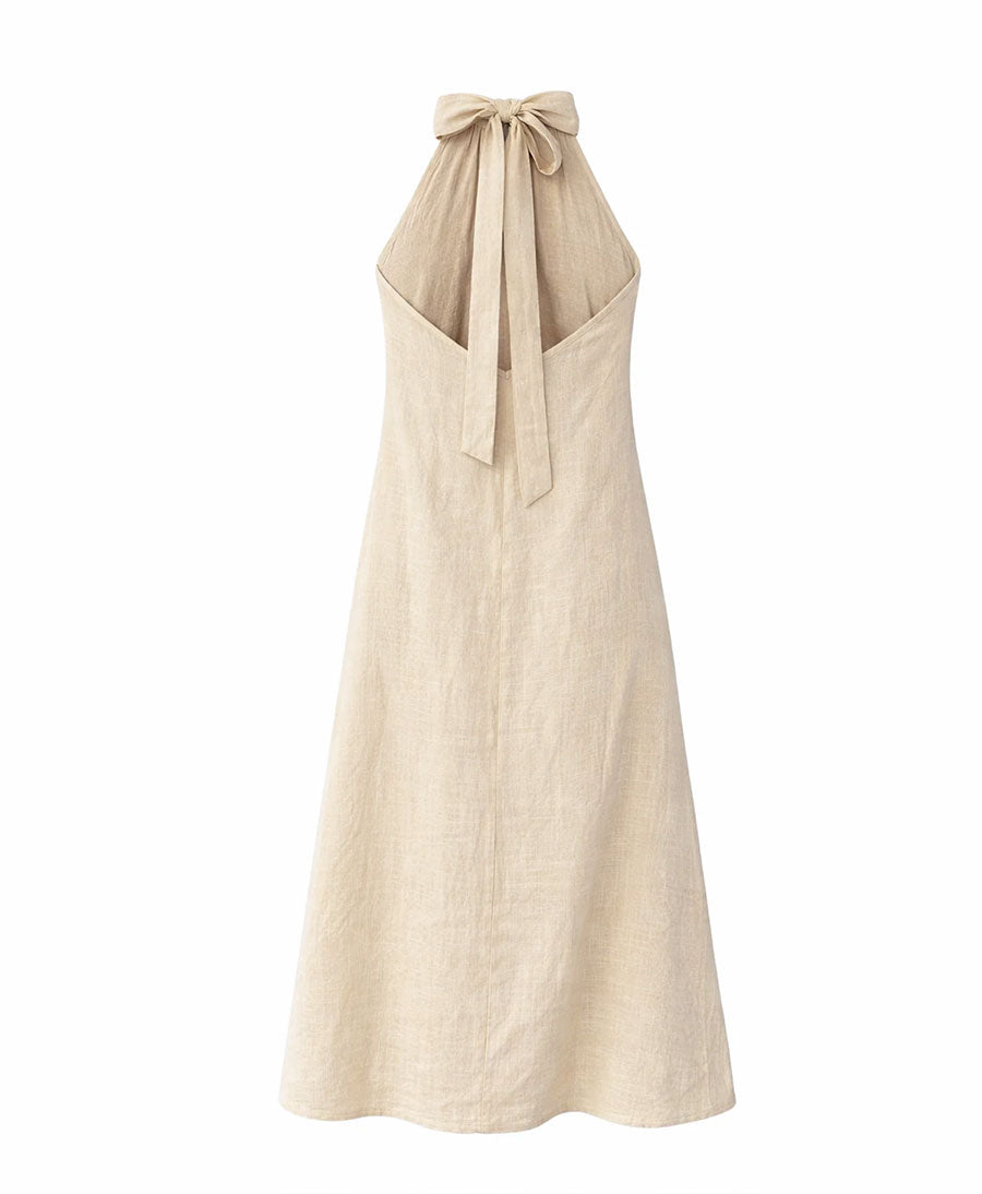 Langes Kleid Maxi Dress aus Bio-Baumwolle - Ecru