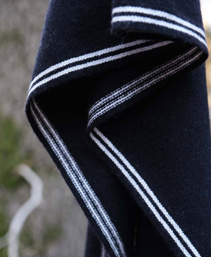 Kleiner Gestrickter Schal / Foulard aus Kaschmir - Schwarz / Weiss - Oats &amp; Rice - clomes