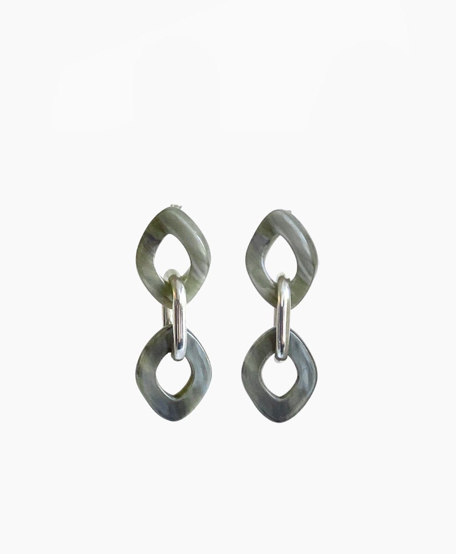 Ohrstecker EMILY - Sterling Silber &amp; Acetat - Salbei - Clomes - clomes
