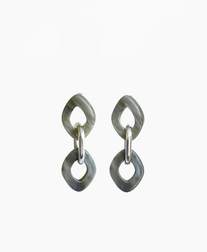 Ohrstecker EMILY - Sterling Silber &amp; Acetat - Salbei - Clomes - clomes