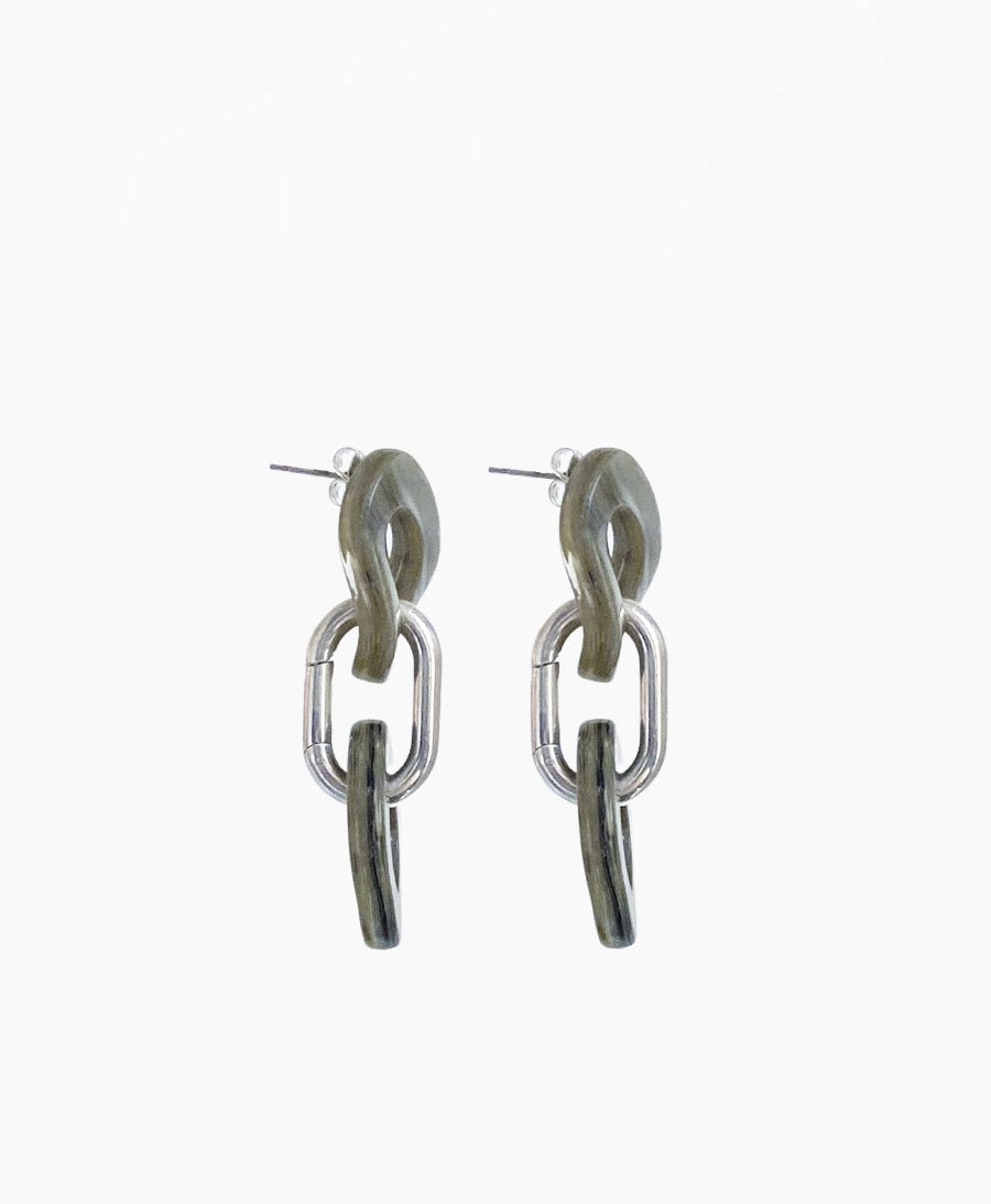 Ohrstecker EMILY - Sterling Silber &amp; Acetat - Salbei - Clomes - clomes