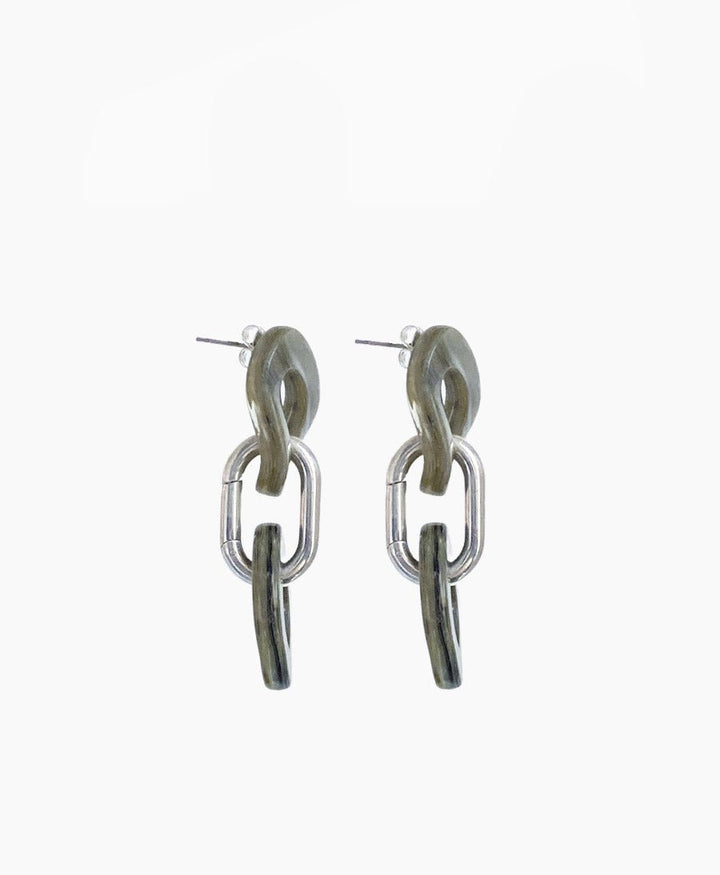 Ohrstecker EMILY - Sterling Silber &amp; Acetat - Salbei - Clomes - clomes
