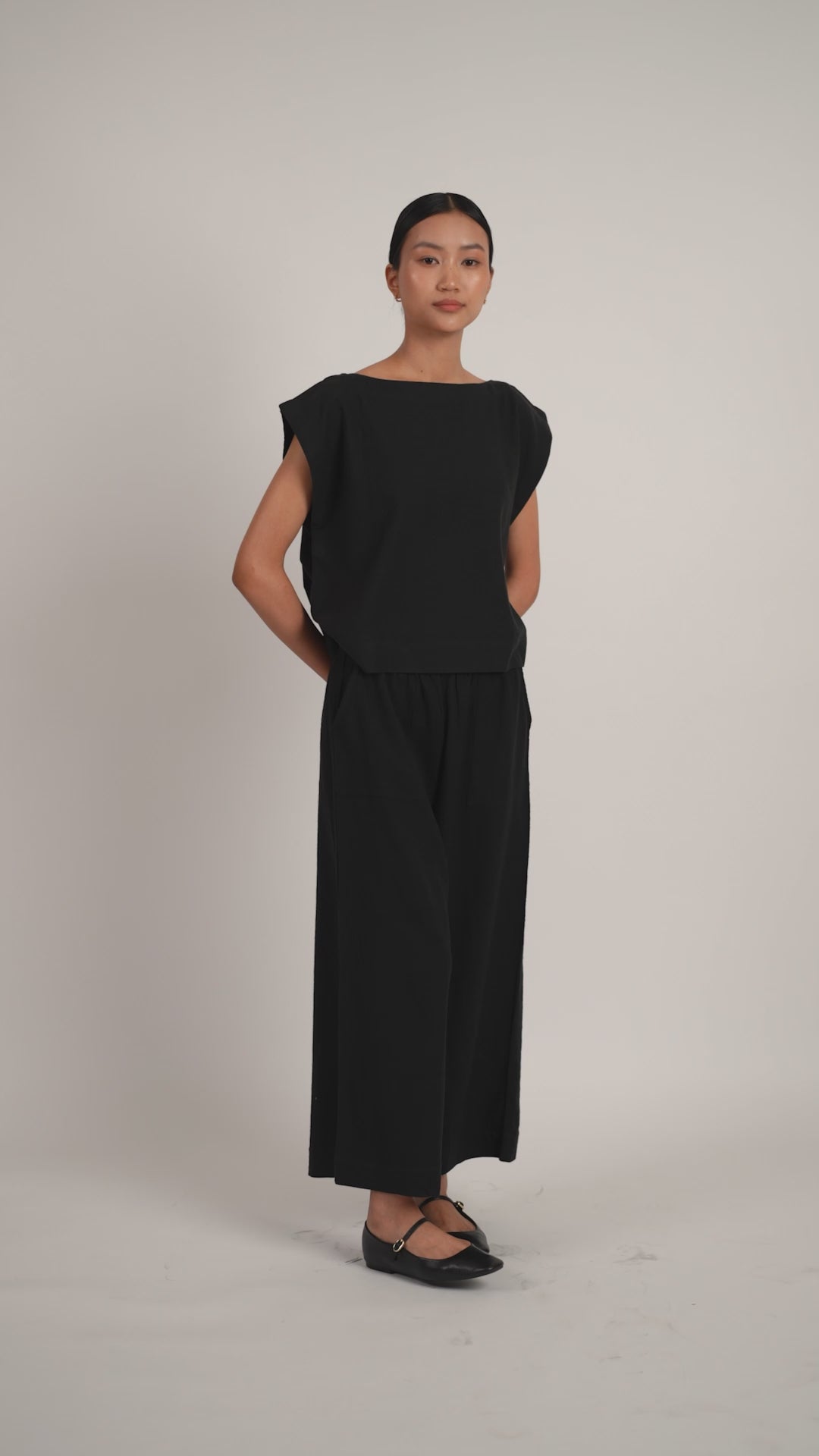 Stoffhose aus Bio-Baumwolle - Schwarz