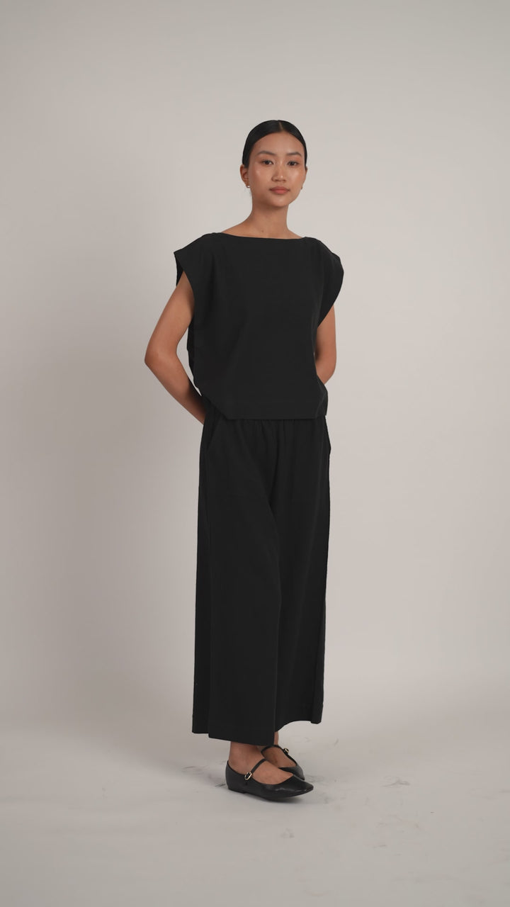 Stoffhose aus Bio-Baumwolle - Schwarz