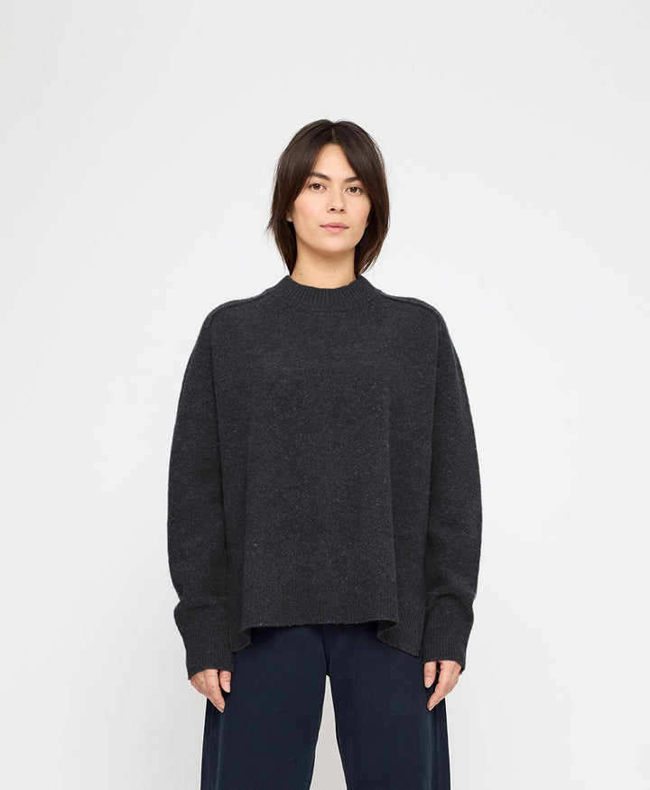 Strickpullover Roll Seam Sweater - Anthrazit (gesprenkelt)