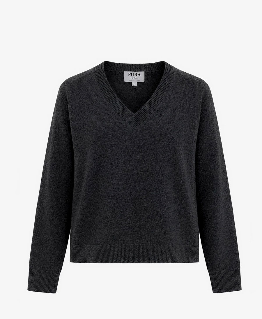 Strickpullover - Lola V-Neck Sweater - Anthrazit