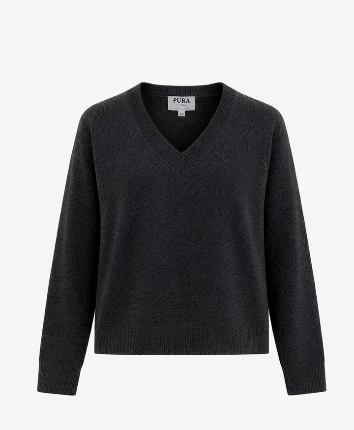 Strickpullover - Lola V-Neck Sweater - Anthrazit