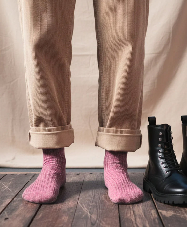 Socken Seide &amp; Wolle - Altrosa