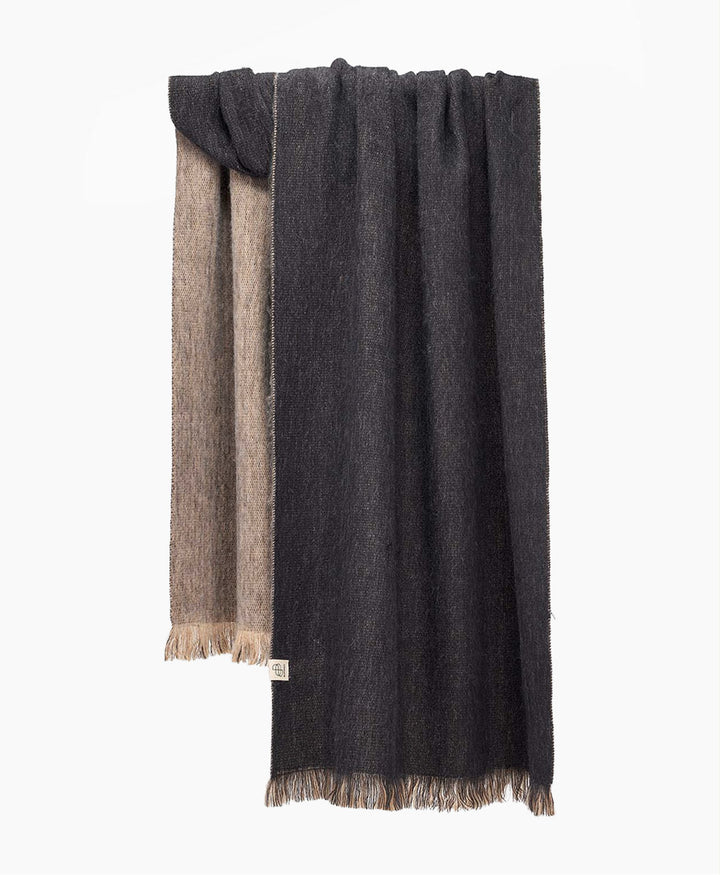 Halstuch Alpaka Schal - Doble Black &amp; Sandstone