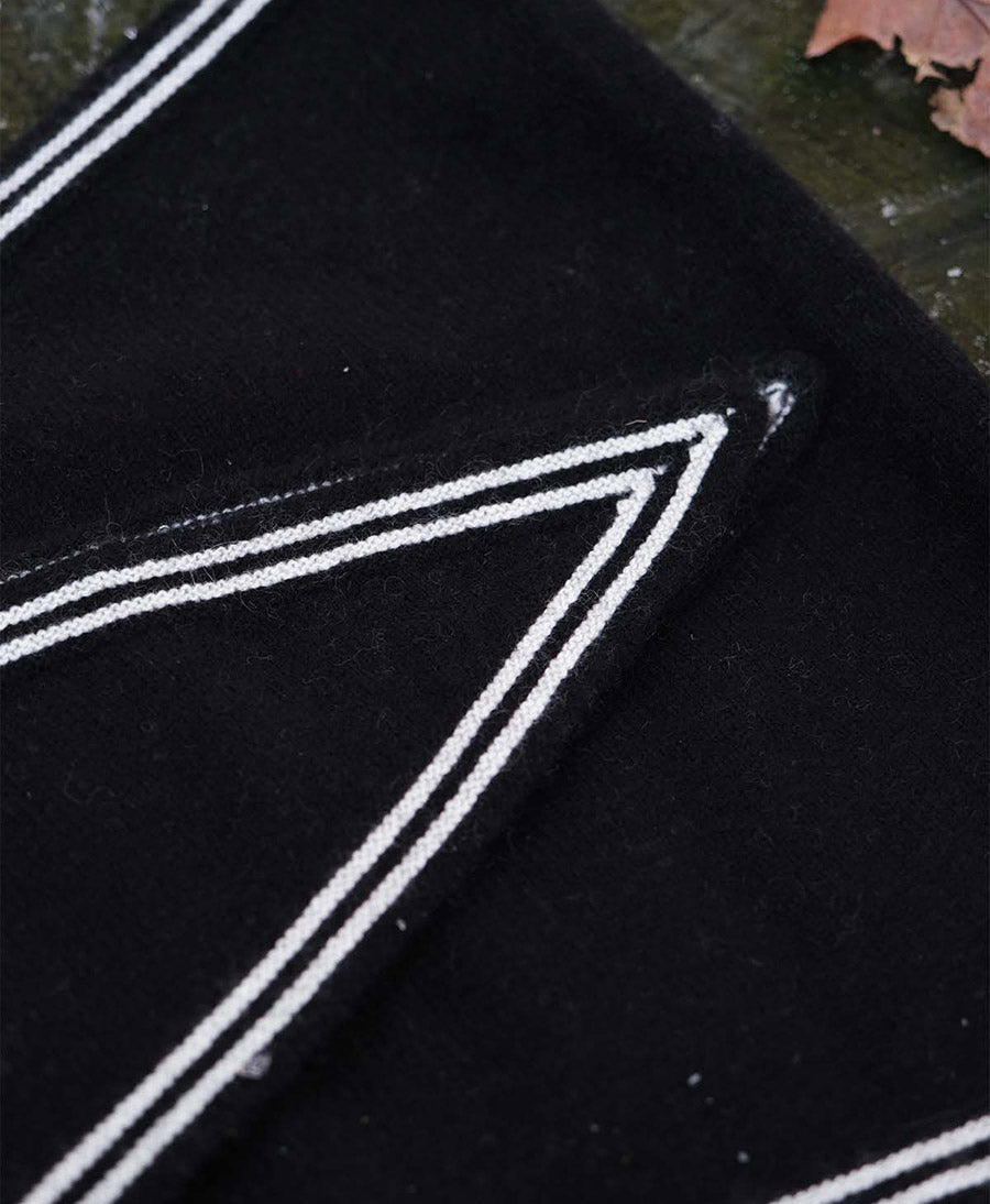 Kleiner Gestrickter Schal / Foulard aus Kaschmir - Schwarz / Weiss - Oats &amp; Rice - clomes