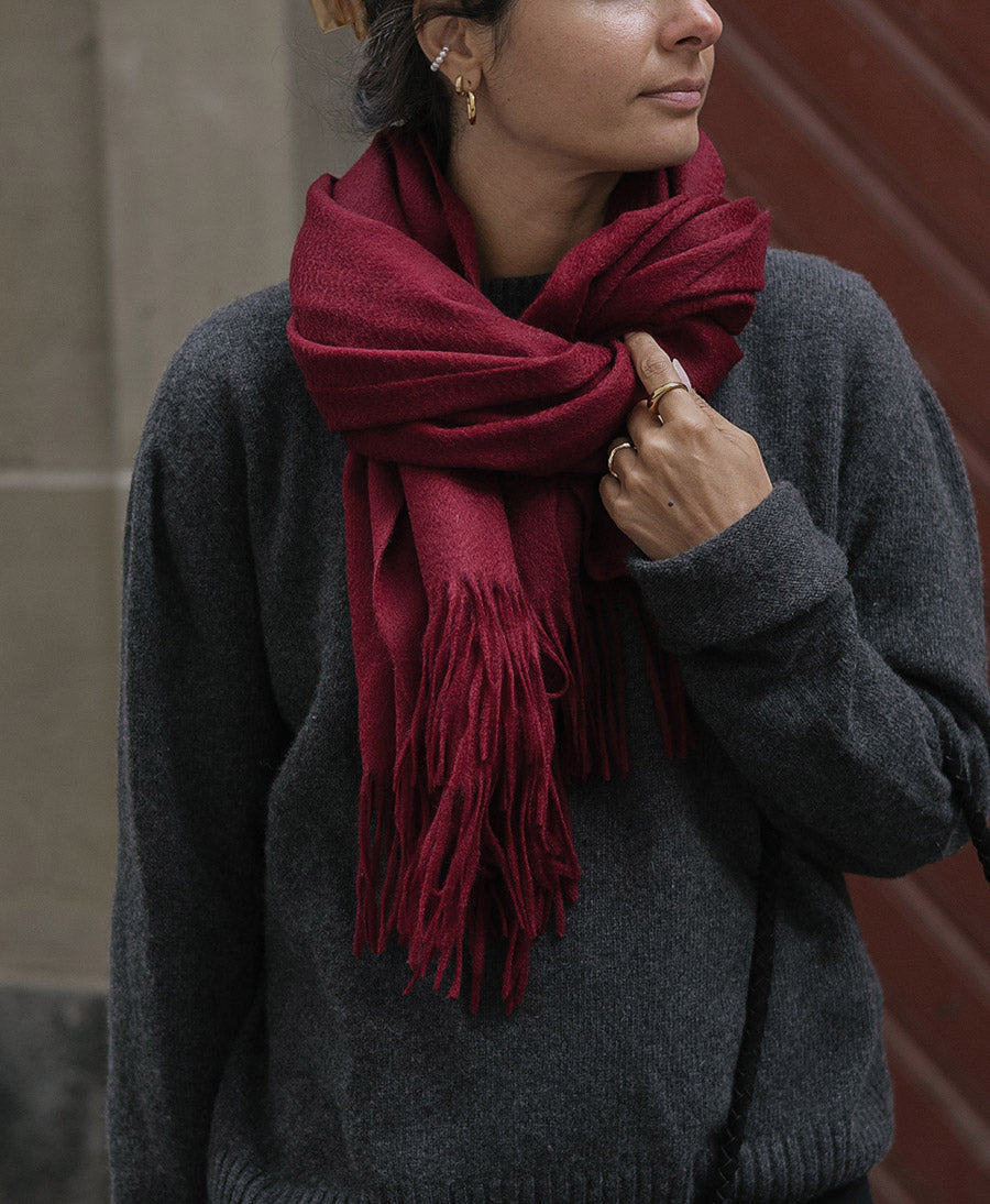 Strickpullover - Mock Neck Sweater - Kaschmir - Dunkelgrau