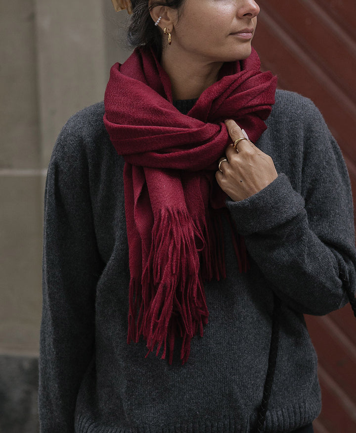 Strickpullover - Mock Neck Sweater - Kaschmir - Dunkelgrau