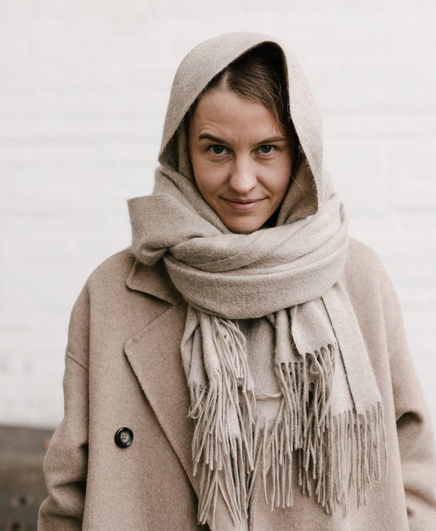 Schal / Halstuch aus Kaschmir - beige / sand - Oats &amp; Rice - clomes