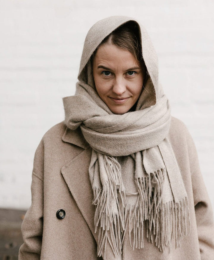 Schal / Halstuch aus Kaschmir - beige / sand - Oats &amp; Rice - clomes