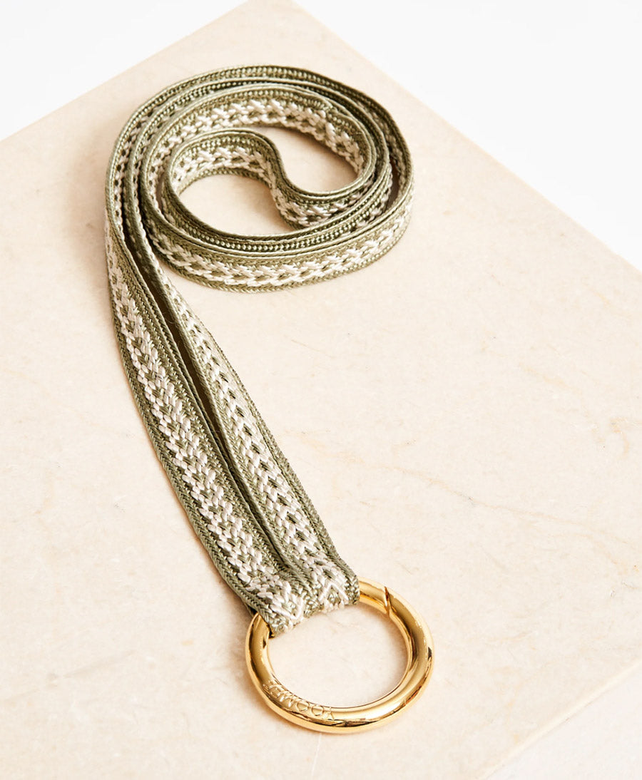 Schlüsselband vergoldeter Karabiner - Matcha