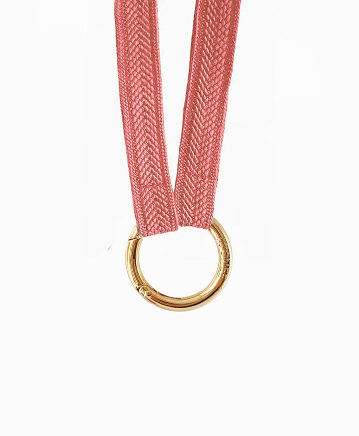 Schlüsselband vergoldeter Karabiner - Flamingo
