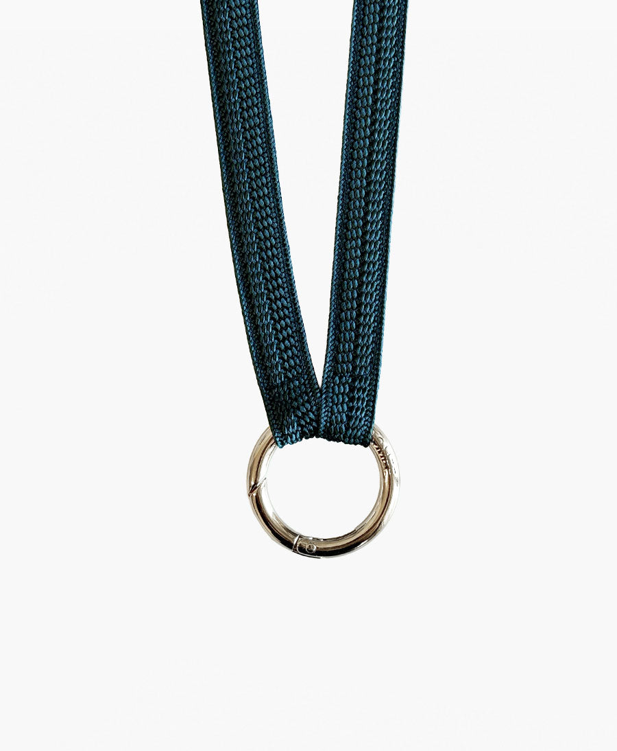 Schlüsselband silbriger Karabiner - Petrol