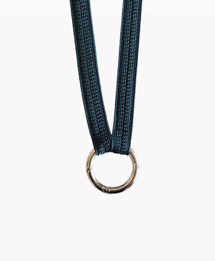 Schlüsselband silbriger Karabiner - Petrol