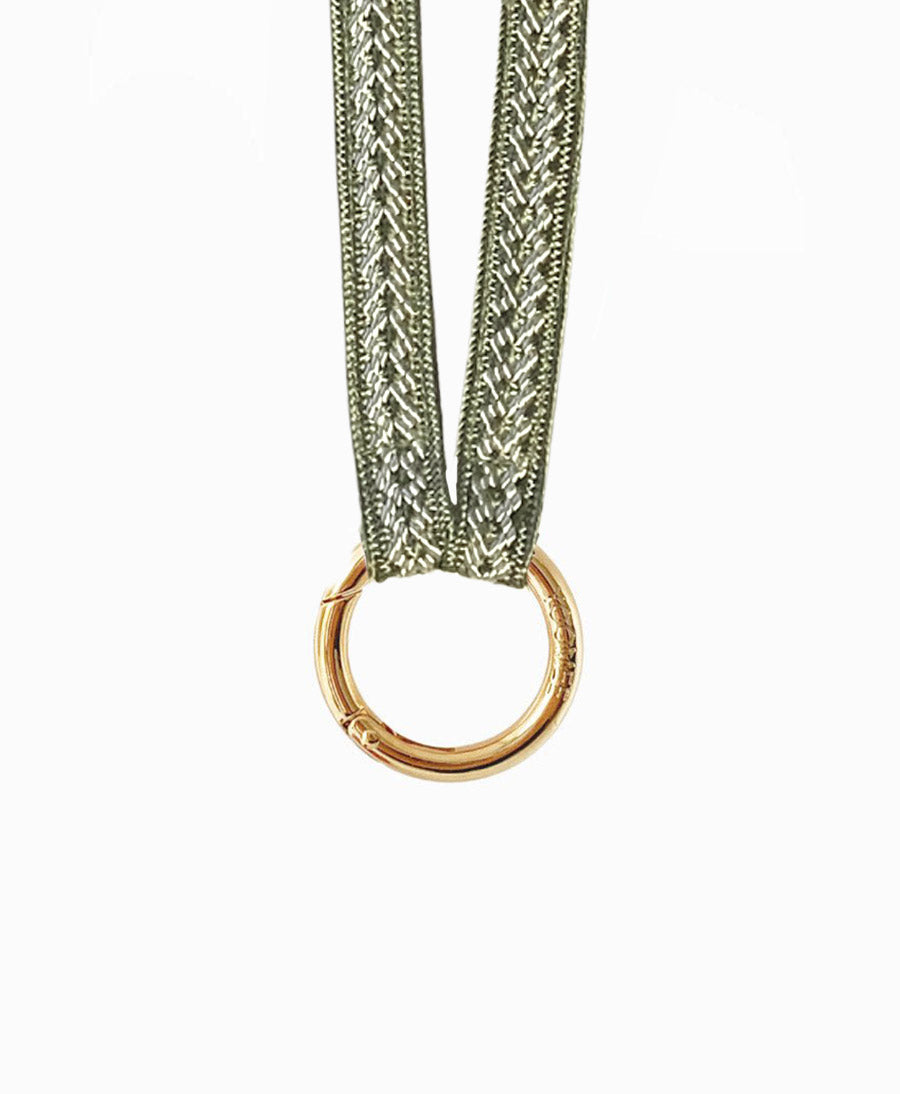 Schlüsselband vergoldeter Karabiner - Matcha
