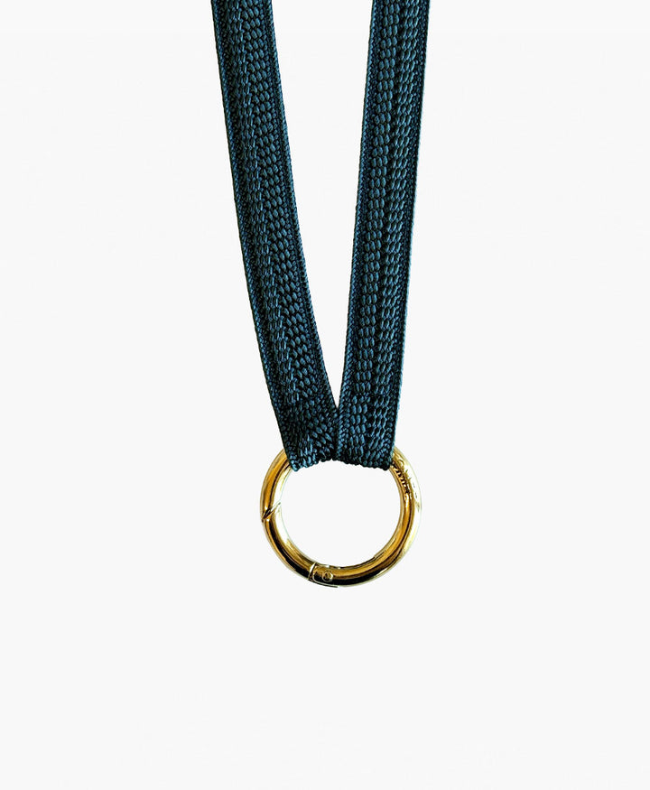 Schlüsselband goldigem Karabiner - Petrol
