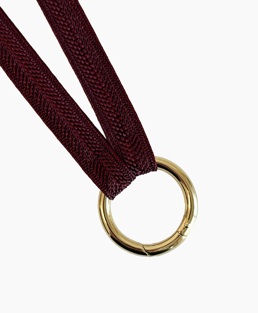 Kurzes Schlüsselband "Zahra Mini" mit vergoldetem Karabiner - Ruby