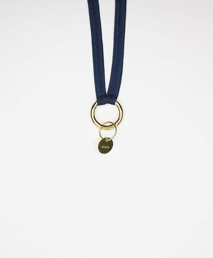 Schlüsselband vergoldeter Karabiner - Classy Navy - YOOMEE - clomes
