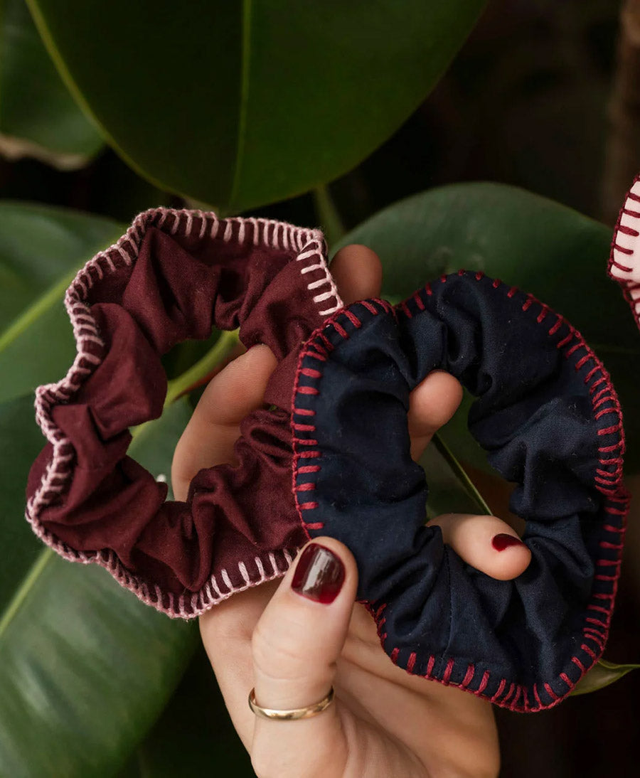 Medina Scrunchie aus Baumwolle  - Dunkelblau Hbik