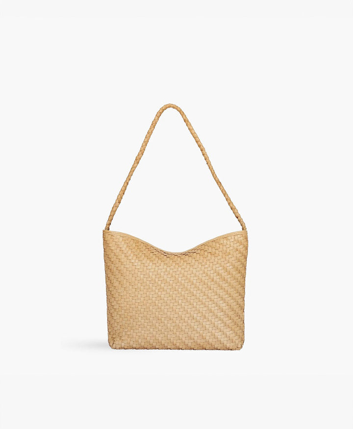 Gewebte Ledertasche "SERENA" - Caramel