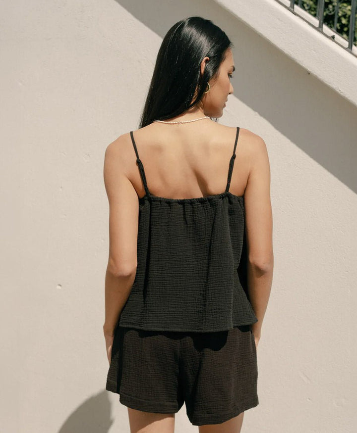 Shorts Allison aus Musselin - Schwarz - Whimsy + Row - clomes