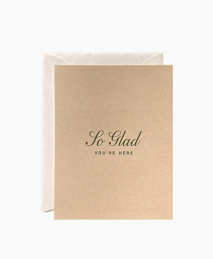 Geprägte Karte mit Couvert "SO GLAD YOU&