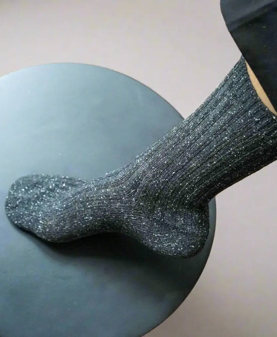 Socken Seide &amp; Wolle - Anthrazit