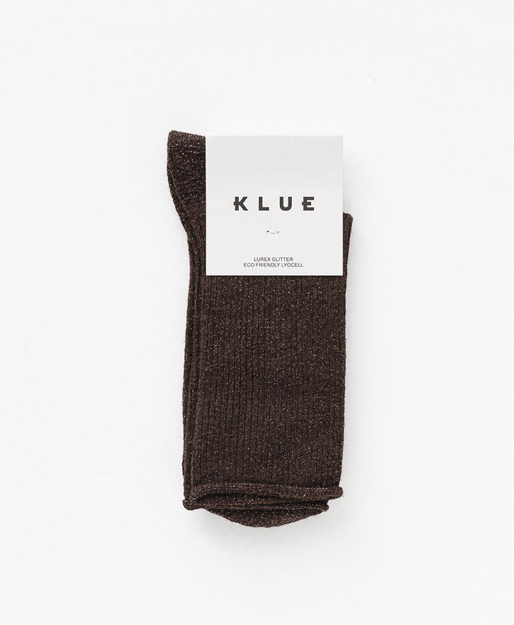 Glitzer Socken Lyocell - Dunkelbraun