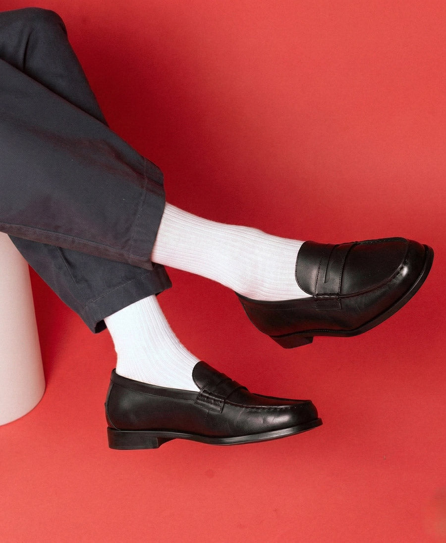 Socken Bio-Baumwolle - Feine Streifen - Weiss