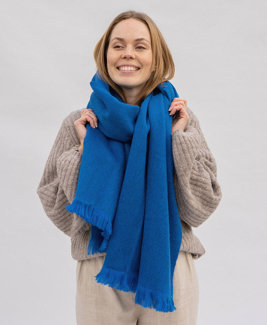 Halstuch Alpaka Schal - Solid Cobalt
