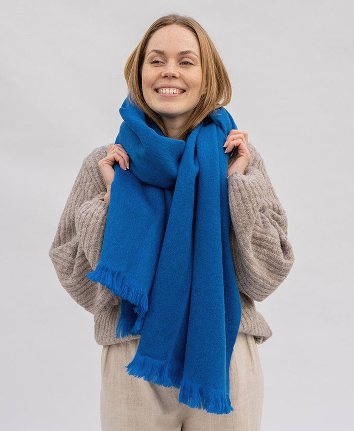 Halstuch Alpaka Schal - Solid Cobalt
