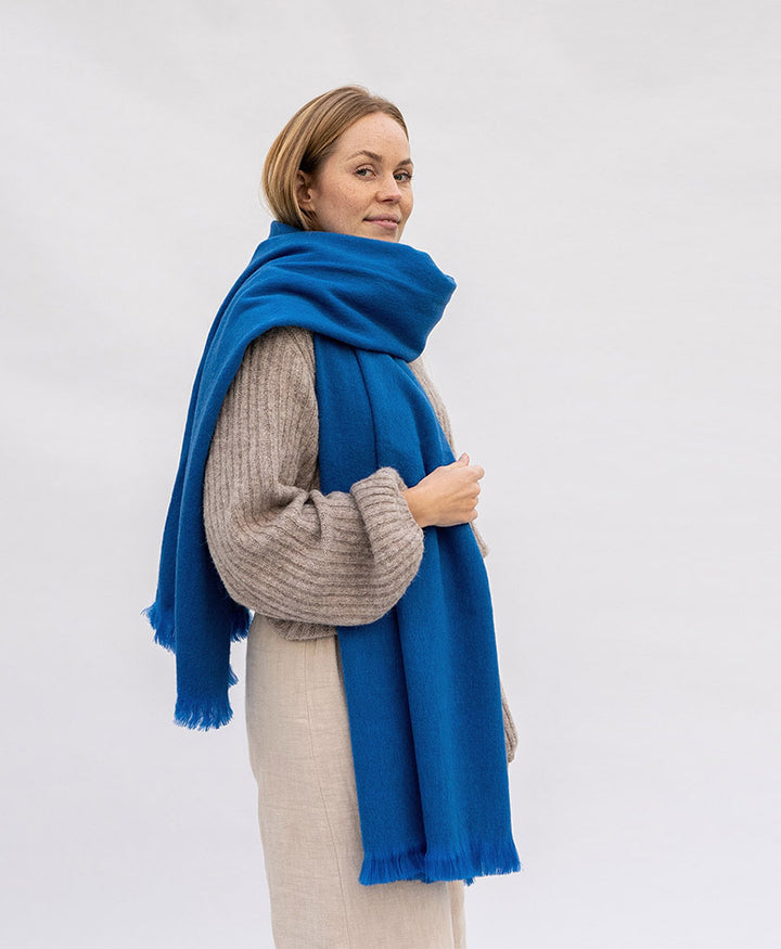 Halstuch Alpaka Schal - Solid Cobalt