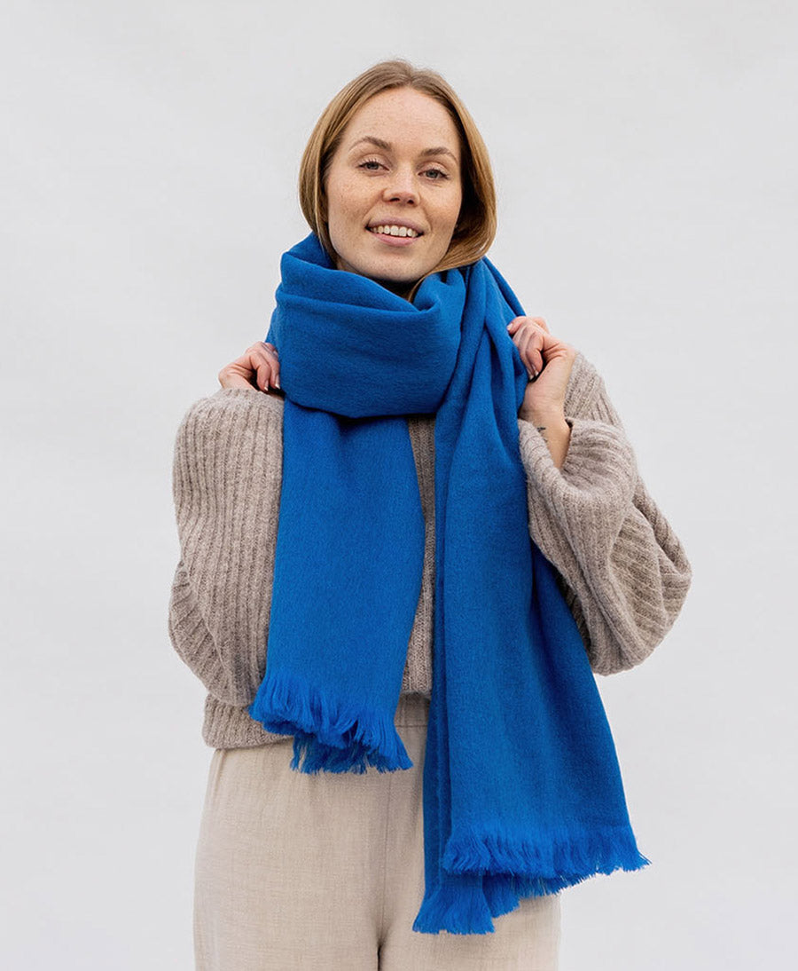 Halstuch Alpaka Schal - Solid Cobalt