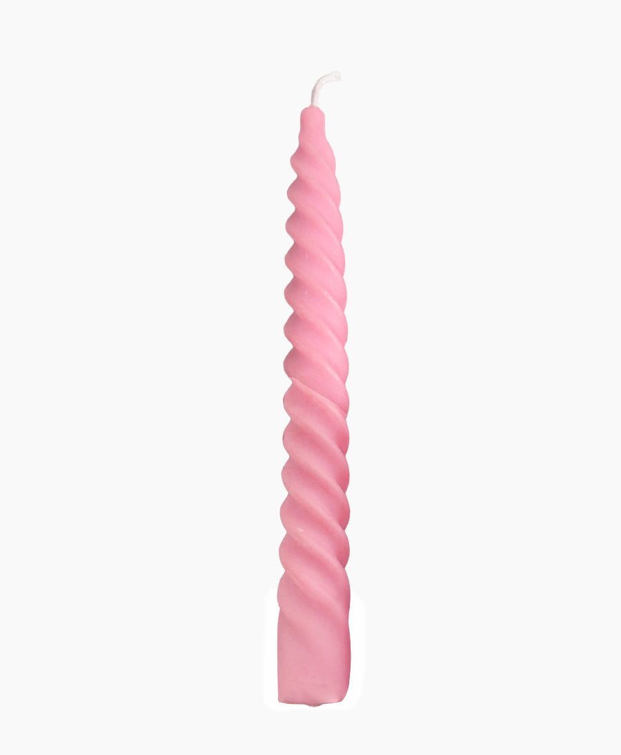 Spiral Stabkerze - Rosa