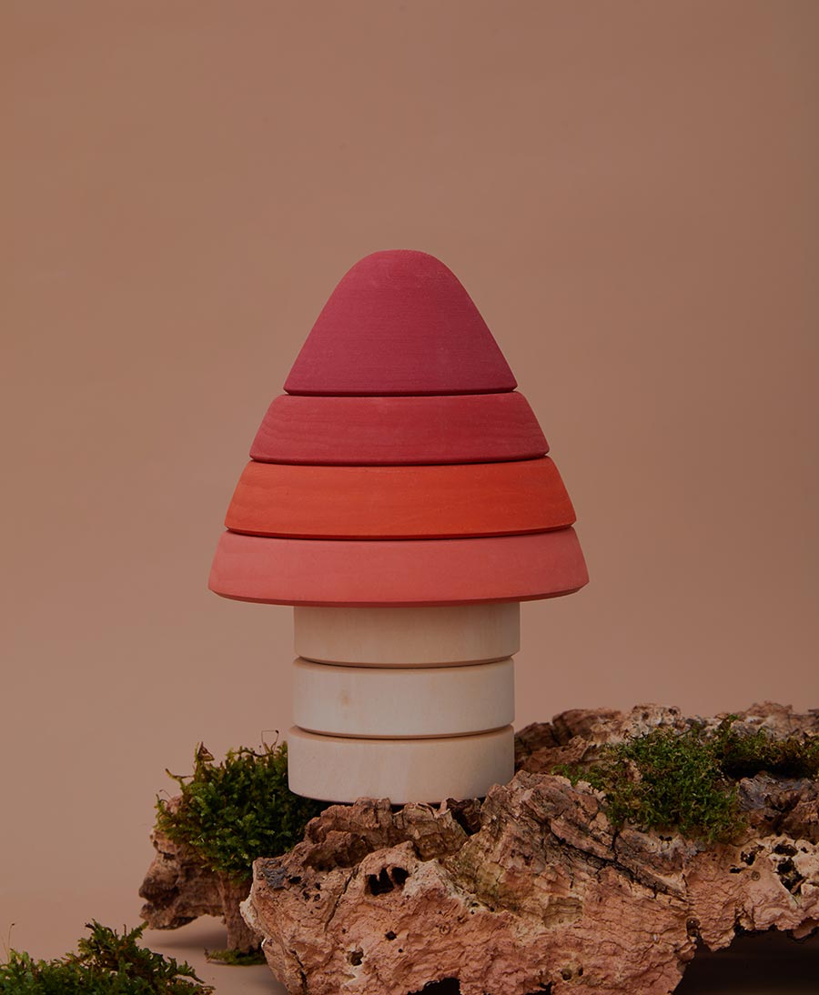 Stapel - Turm "Amanita Stacking Tower" Fliegenpilz aus Holz - Raduga Grez - clomes