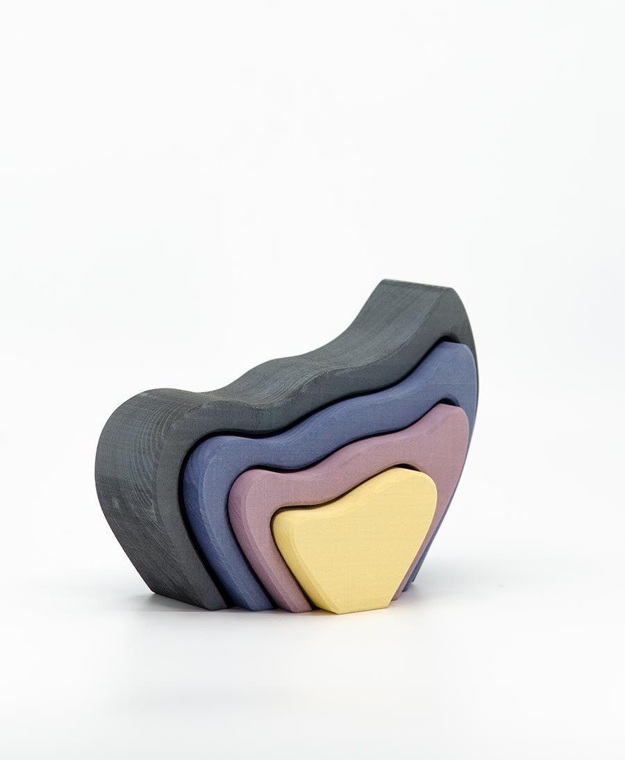 Stapelbares Holzspielzeug "Butterfly Wing Grey Arch Stacker" - Raduga Grez - clomes