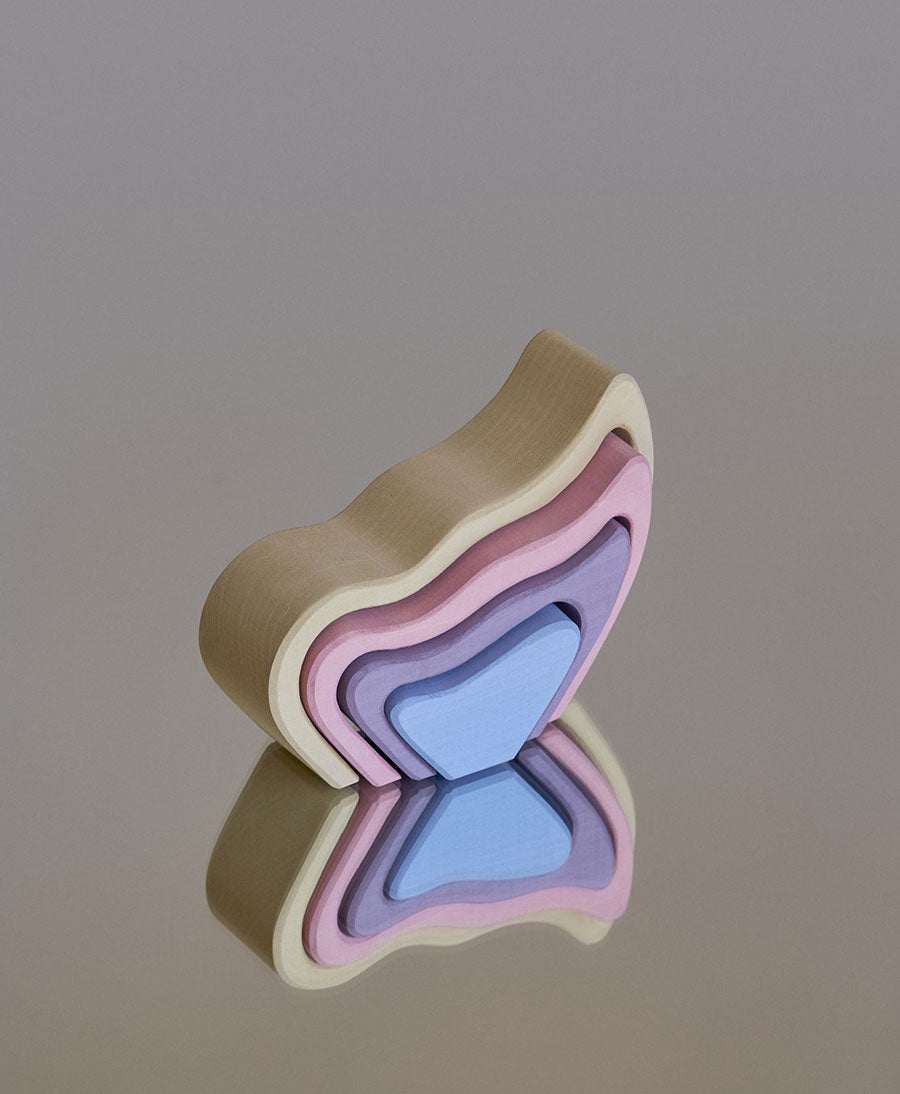 Stapelbares Holzspielzeug "Butterfly Wing Pastel Arch Stacker" - Raduga Grez - clomes