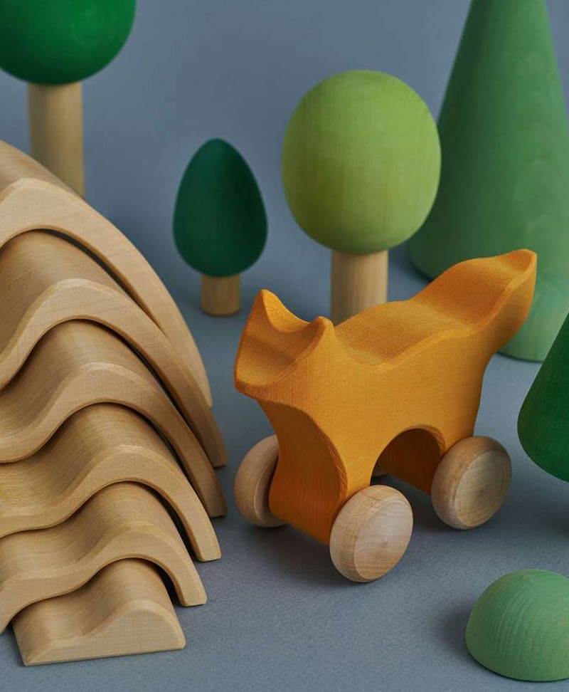 Stapelbares Holzspielzeug "Mountains Small Arch Stacker" - Raduga Grez - clomes