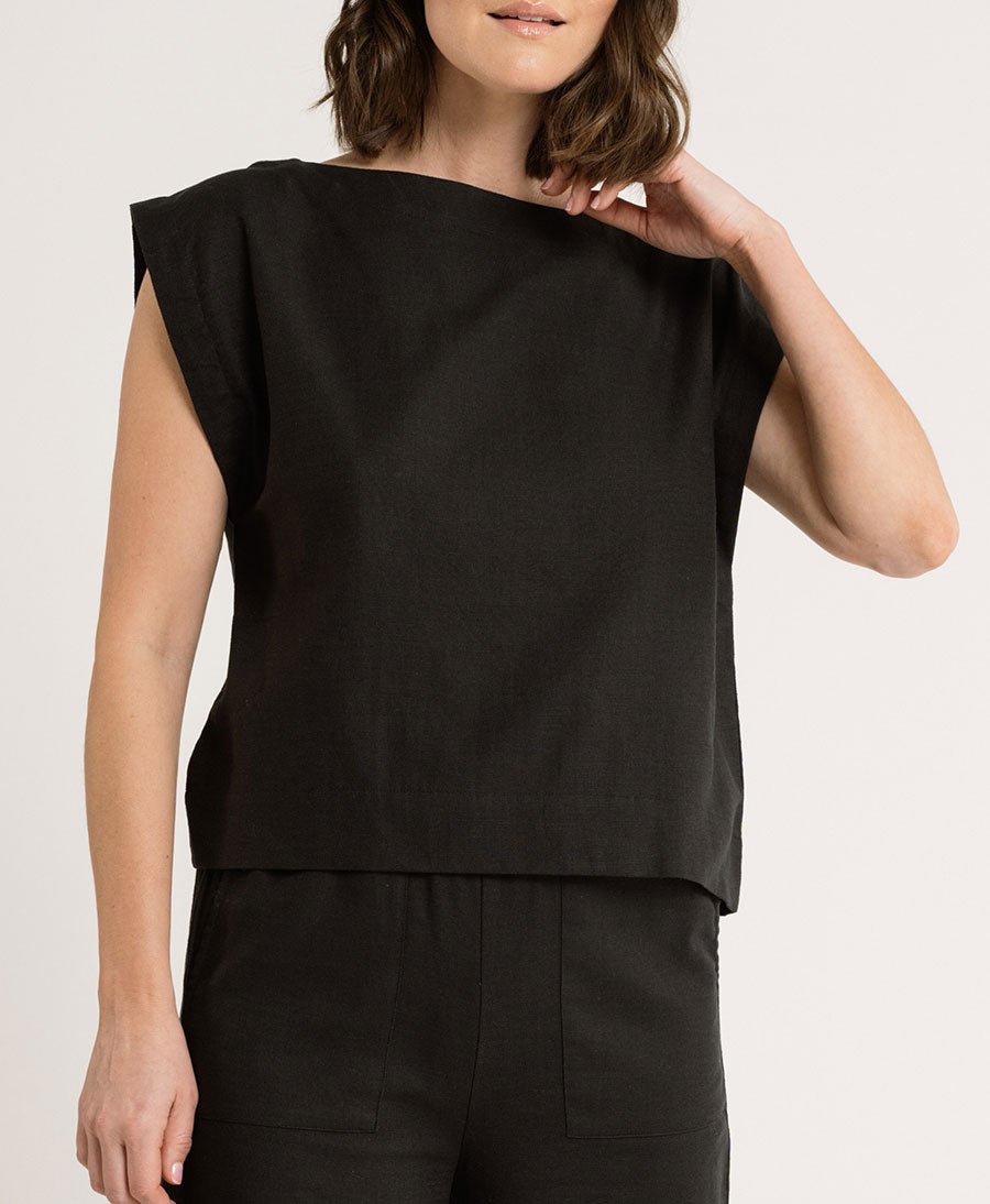 Stoffhose aus Bio - Baumwolle - Schwarz - LAUDE the Label - clomes