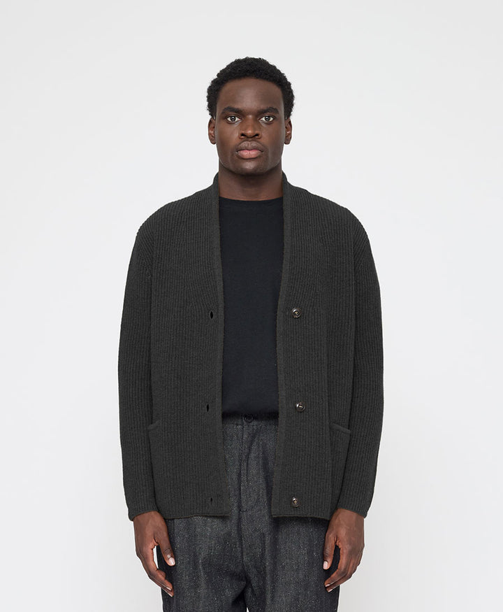 Strickcardigan Pocket Ribbed Cardigan - Anthrazit