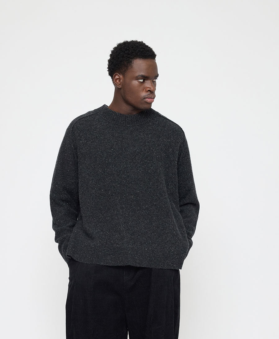 Strickpullover Roll Seam Sweater - Anthrazit (gesprenkelt)