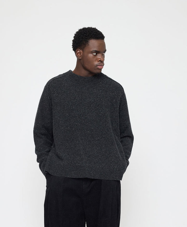 Strickpullover Roll Seam Sweater - Anthrazit (gesprenkelt)