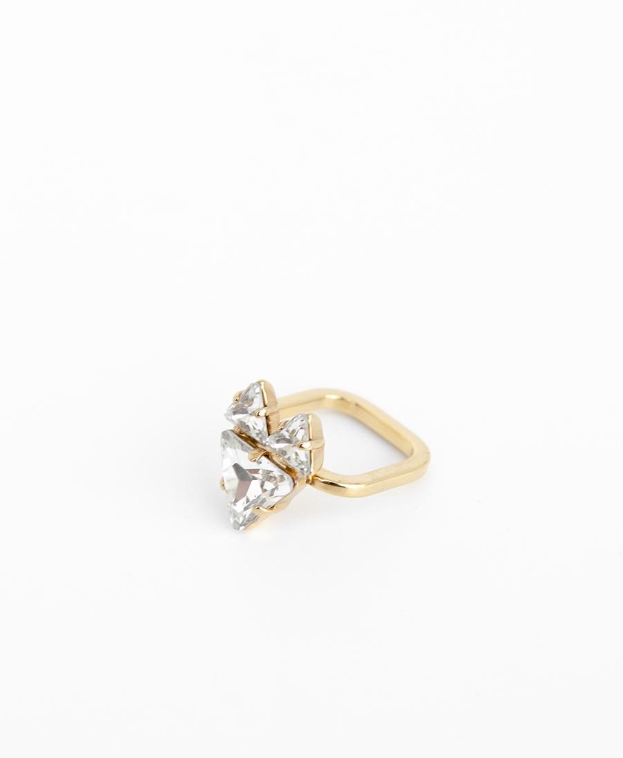 Vergoldeter Fingerring FOX mit Swarovski Kristallen von Sabrina Dehoff - Secondhand - Sabrina Dehoff - clomes