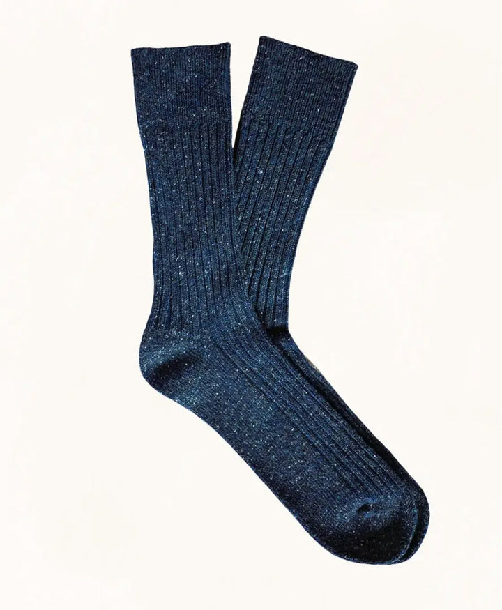 Socken Seide &amp; Wolle - Dunkelblau
